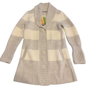 Smartwool Hot Springs‎ Cardigan Sweater Neutral Heather Wool Blend L NWT